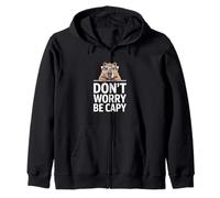 Divertido Capybara Diciendo Don't Worry Be Capy Cute Sudadera con Capucha