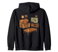 Divertido Capybara Gamer Meme Cozy Animal Gaming Broma Juego Retro Sudadera con Capucha