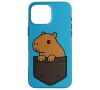 Divertido Capybara Pocket Pal Cute Chill Animal Capybara Vibes Carcasa para iPhone 16 Pro Max