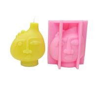Divertido Cara Humana Silicona Formas Para Artesanía Jarrón De Vela Decoraciones De Yeso Decoraciones Navidad Resina Epoxi Forma De Expresión