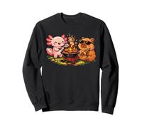 Divertido carpincho y Axolotl para Acampar, Barbacoa, Bonito Ambiente Veraniego, Comida Sudadera