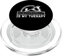 Divertido carpintero, carpintero, carpintería, es mi terapia PopSockets PopGrip para MagSafe