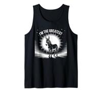 Divertido Cartel de Burro con el Texto «I'm The Greatest Silhouette Proud Donkey» Camiseta sin Mangas