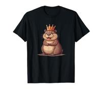 Divertido castor con corona construye un atuendo de risa Camiseta
