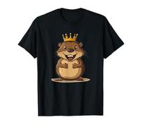 Divertido castor con corona gobierna el disfraz de la presa Camiseta
