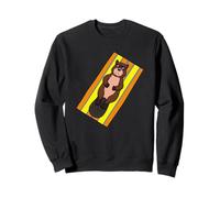 Divertido Castor Tomando el Sol Dibujos Animados diseño Lindo Relajante Animal Sudadera