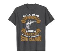 Divertido Caza Veces La Extraño A Ella Cuando Estoy Cazando Camiseta, Hombre, Jaspeado Oscuro, XL