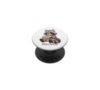 Divertido Cazador de Pizza Bandit, Mapache, Basura, Panda, Amante de la Pizza PopSockets PopGrip Adhesivo