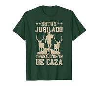 Divertido Cazar Cazador Mi Trabajo Es IR De Caza Camiseta, Hombre, Verde Bosque, S
