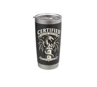 Divertido Certificado Dragon Spotter Fantasía Humor medieval Vaso térmico de acero inoxidable de doble pared