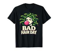 Divertido Chicle Medusa Bad Hair Day Camiseta