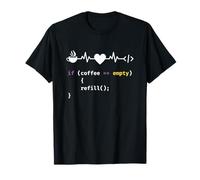 Divertido chiste de codificación si el café vacía recarga ingeniero programador Camiseta