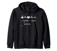 Divertido Chiste de codificación si el café vacía Recarga Ingeniero Programador Sudadera con Capucha