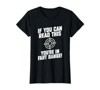 Divertido Chiste sobre Pedos si Puedes Leer Esto, estás en el Rango de Pedos Camiseta gráfica económica, Mujer, Negro, S