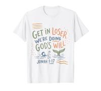 Divertido Christian Jonás Verso de la Biblia Fe Humor Camiseta gráfica económica