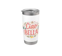 Divertido Ciao Italia Viaje Limón Italiano Italia Bella Vaso térmico de acero inoxidable de doble pared