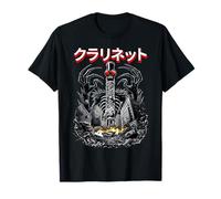 Divertido Clarinete Instrumento Kaiju Monstruo Japonés Camiseta