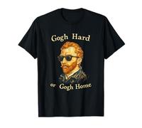 Divertido clásico y Fresco Van Gogh Go Hard Or Go Home Camiseta