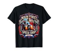 Divertido Coche navideño de Papá Noel Hotrod de Main Street Speed Shop USA Camiseta