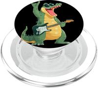 Divertido cocodrilo de Dibujos Animados Guitarrista Retro diseño vibrador PopSockets PopGrip para MagSafe