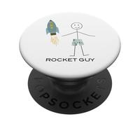 Divertido Cohete Rocket Guy Space Boys Rocket para Hombre PopSockets PopGrip Adhesivo