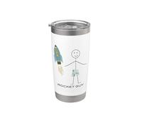 Divertido cohete Rocket Guy Space Boys Rocket para hombre Vaso térmico de acero inoxidable de doble pared