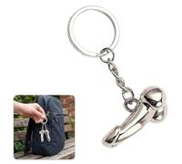 Divertido colgante de pene, llavero de pene, colgante en forma de pene de plata, eslabón de metal falo, genitales regalo para despedida de soltera, idea de regalo, llave divertida, joyas con