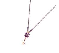 Divertido collar multicolor con dije de corazón de hoja con estilos de paleta de colores dopamina para trajes casuales o formales, cadena de clavícula colorida de tréboles de cuatro hojas, talla única