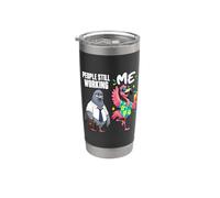 Divertido compañero de trabajo flamenco jubilación último día vacaciones humor Vaso térmico de acero inoxidable de doble pared