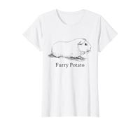 Divertido Conejillo de Indias Peludo Patata Mal Nombre Animal Broma estúpida Camiseta gráfica económica, Mujer, Blanco, XS