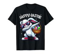 Divertido Conejito de Pascua Feliz Pascua para niños y niñas Adultos Camiseta gráfica económica, Hombre, Negro, M