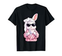 Divertido Conejo de Pascua Lindo Conejo Bebiendo café niñas Mujeres Camiseta