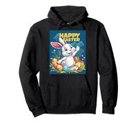 Divertido conejo de Pascua vintage retro huevos de Pascua diseño divertido Sudadera con Capucha