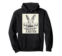 Divertido conejo de Pascua vintage retro huevos de Pascua diseño divertido Sudadera con Capucha