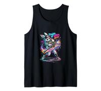 Divertido Conejo goteando Conejo de béisbol Pascua Camiseta sin Mangas