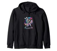 Divertido Conejo goteando Conejo de béisbol Pascua Sudadera con Capucha