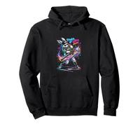 Divertido Conejo goteando Conejo de béisbol Pascua Sudadera con Capucha