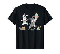 Divertido Conejo Schnauzer Miniatura Huevo de Pascua niños Hombres Mujeres Camiseta