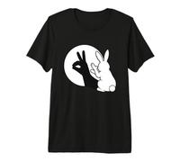 Divertido Conejo Sombra de Mano marioneta Pop Art Camiseta Premium