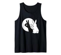 Divertido Conejo Sombra de Mano marioneta Pop Art Camiseta sin Mangas