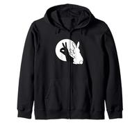 Divertido Conejo Sombra de Mano marioneta Pop Art Sudadera con Capucha