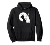 Divertido Conejo Sombra de Mano marioneta Pop Art Sudadera con Capucha