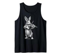Divertido Conejo Tocando violín Amante de la música diseño Animal Camiseta sin Mangas