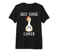 Divertido Controlador de Juegos Silly Goose Holding Gamer Gaming para niños Camiseta Premium