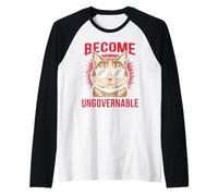 Divertido Conviértete en un Gato ingobernable Camiseta Manga Raglan