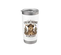 Divertido Corgi Cowboy in Low Places Country Friends Dog Humor Vaso térmico de acero inoxidable de doble pared