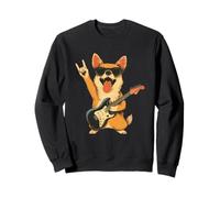 Divertido Corgi Dog Lover Rock Music Graphic Juguetón Vibrante Sudadera