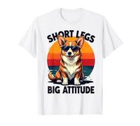 Divertido Corgi Piernas Cortas Gran Actitud Lindo Perro Camiseta