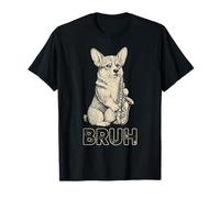 Divertido Corgi Tocando Saxofón Meme Perro Bruh Jazz Música Camiseta