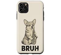 Divertido Corgi Tocando Saxofón Meme Perro Bruh Jazz Música Carcasa para iPhone 11 Pro MAX